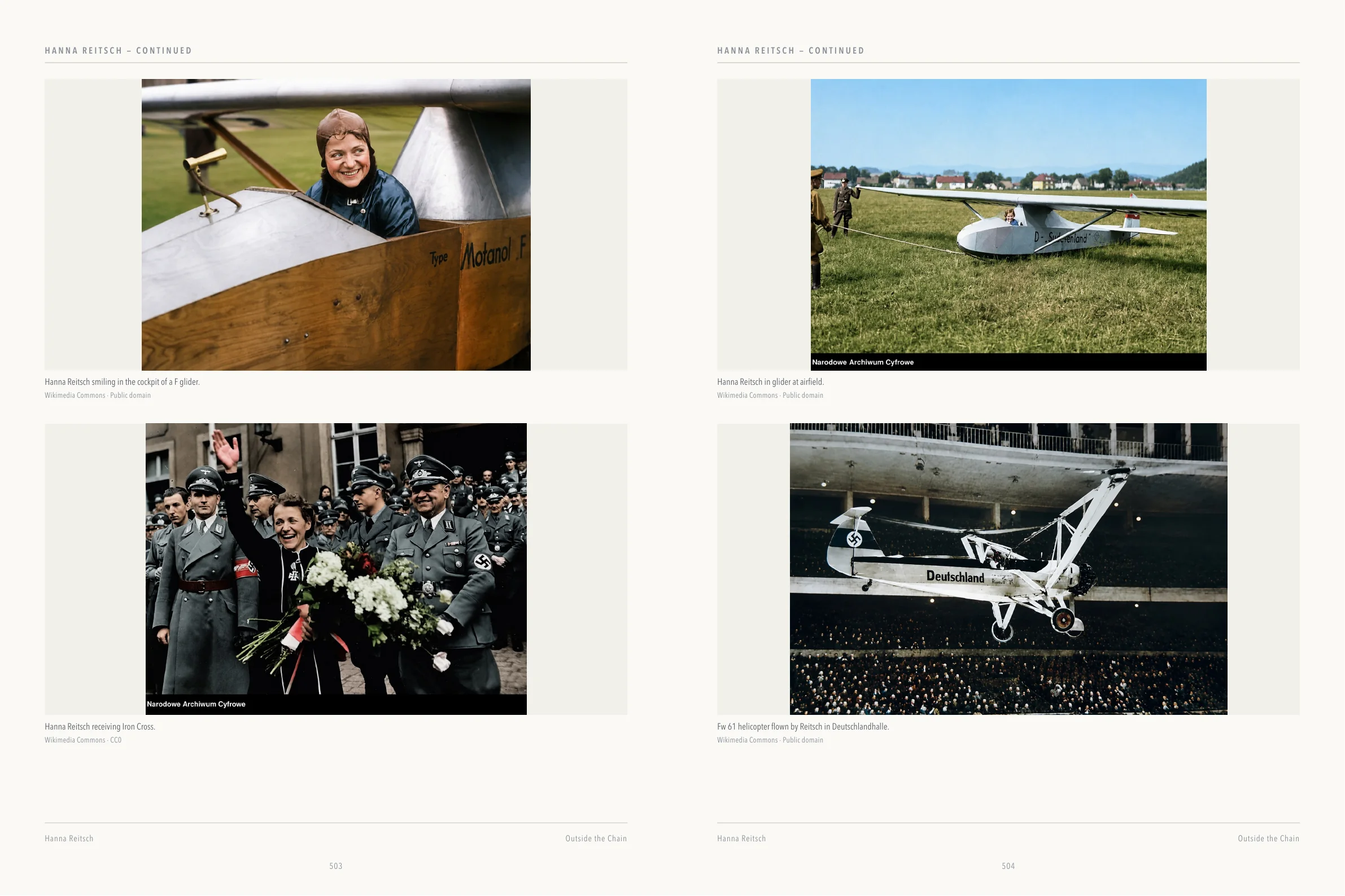 Colour gallery sample spread from Outside the Chain